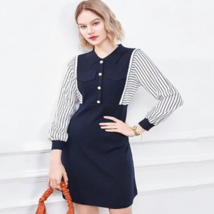 Wczesna jesień mały kołnierz odwrotny pół swetra